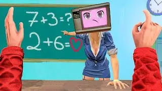 TV Woman & TV Man Love Story in School! | TV Woman become a Teacher in Garry's Mod!