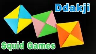 How to make Ddakji 🟥 Squid Games Paper Flipping Game 🟦 Origami - 1083
