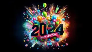 New Year 2024 Celebration: 1-Hour HD Video Loop