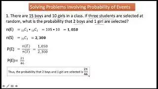 Solving Problems Involving Probability of Events