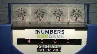 Evening Numbers Game Drawing: Sunday, September 15, 2013