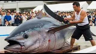 Tuna Master Cuts 337 KG Giant Bluefin Tuna with the Sharpest Knife on Earth