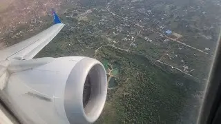 Flydubai 737MAX8 taking off from Zanzibar