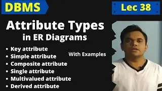 Types of attributes in ER diagrams | key, simple, composite, single, multivalued, derived, examples