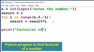 Python program to find factorial of a number