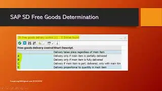 SAP SD Free Goods Determination VBN1 | Sivan's SAP SD Training
