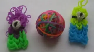 Как плести фигурки из резинок БЕЗ СТАНКА.Мячик-ПОПРЫГУНЧИК из резинок Rainbow Loom.Идеи рукоделия