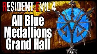 All Blue Medallions in Grand Hall Resident Evil 4 Remake