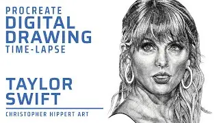 Drawing Taylor Swift | Time-Lapse Portrait Drawing of Taylor Swift | Procreate Drawing