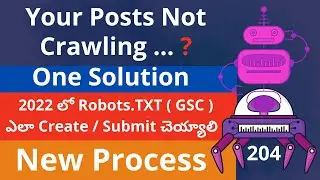 [New Process]: How To Create/Submit Robots.Txt | Crawling | Indexing | Ranking | In Telugu