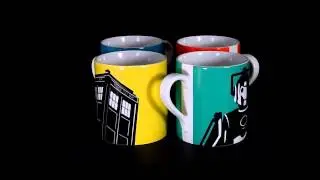 Doctor Who / Dr Who BBC Tardis Dalek Cyberman Character Mug Set
