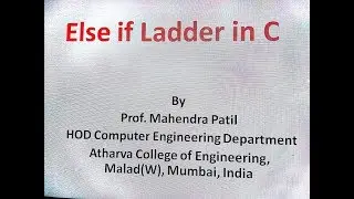 Else if Ladder in C