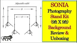 SONIA Photography Stand Kit (9ft x 9ft) Background Support System Kit Portable Foldable with Carry