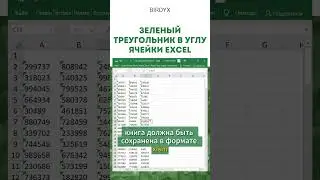 Excel: как получить зеленый треугольник слева в углу ячейки 