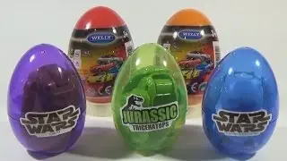 Яйца Сюрпризы  Звездные Войны STAR WARS Машинки Велли WELLY Парк Юрского Периода JURASSIC PARK