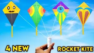 4 New Rocket Kite Flying , how to make a Rocket shape kite , homemade paper kite