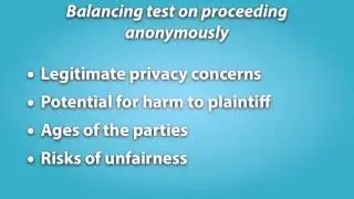 6. The Challenge of Being Anonymous:  John and Jane Doe Litigation
