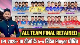 IPL 2025 All Team Final RETAINED PLAYERS | RCB CSK KKR PBKS SRH RR DC MI LSG | ipl 2025 news