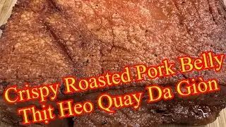Heo quay cấp tốc nồi chiên không dầu 40 phút - Quick crispy roasted pork belly air fryer 40 minutes