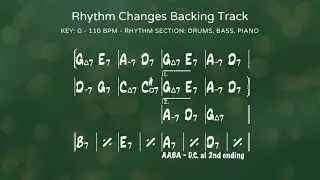 G Rhythm Changes Backing Track - 110 bpm