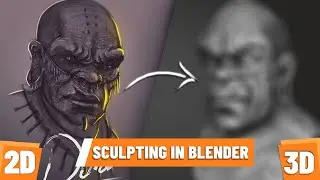 How to sculpt using concept art reference | Blender | [speed art] #8