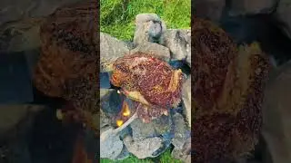 GIANT Tomahawk Steak Cooked in Slow Fire 🔥 | ASMR Cooking