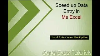 Use of Auto Correction In Ms Excel