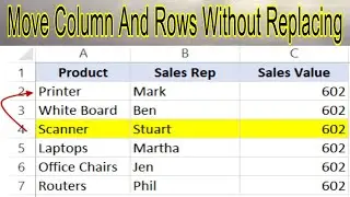 How to Move Rows and Columns in Excel || How to Move Rows and Columns in Excel Without Replacing