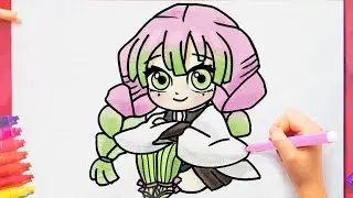 Como dibujar a Mitsuri Kanroji paso a paso - Demon Slayer