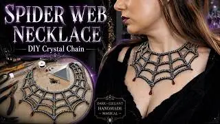 Gothic Spiderweb Necklace Tutorial - Embroidered Beaded Necklace diy