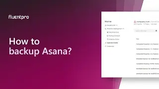How to backup Asana projects?  | FluentPro Backup