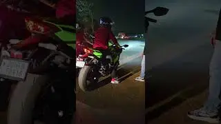 Zx 10 R flames in Night  #ytshorts #flames #kawasaki