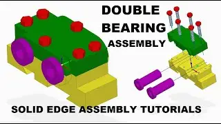 #60  Double bearing assembly parts design and assembly in solid edge | solid edge assembly tutorial