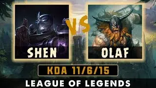 SHEN TOP vs OLAF || Hell AD and surprise ending || KDA 11/6/15 || Resolve Keystone Rune || Season 9