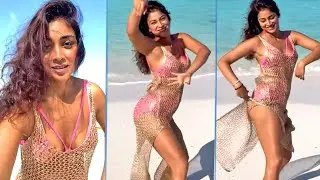 Actress Shriya Saran Hot Bikini Dance In Maldives Beach | Actress Family Vacation