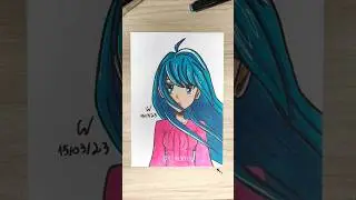 redraw an old painting ✨ part 1✨#olddrawing #redrawing #anime #irainly #i_rainly #art #markers