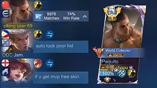 PAQUITO “NO SKIN” BUT WORLD COLLECTOR PRANK IN RANKED!! THEY ARE MAD BEFORE MATCH 😂 - MLBB