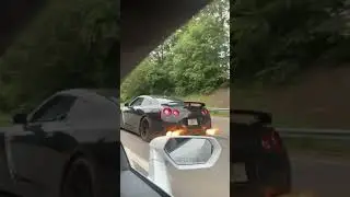R35 NISSAN GTR HUGE FLAMES🔥😳 (GODZILLA)