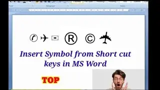 Ms word symbols shortcut Keys! Learn Computer By Kashif Sir