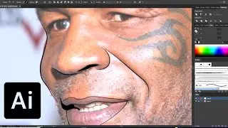Mike Tyson Art Pt. 1 | Line Work | Drawing with a Mouse in Illustrator | Vector Art