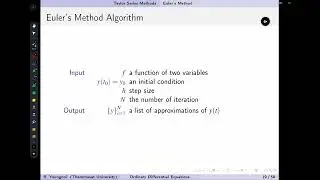 ODE: 5  Euler's Method Algorithm