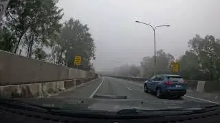 Drive Foggy morning from Goodna to New Farm