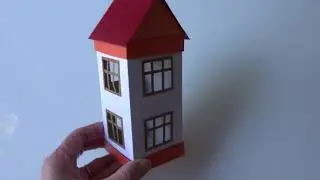 Делаем  дом из картона в 2 этажа