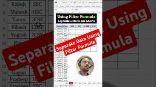 Filter Formula Separate Data in One Click | Filter Formula in Excel | Filter Formula | 