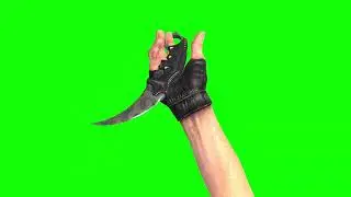 CS:GO - Stained Karambit Knife in First Person [GREEN SCREEN]