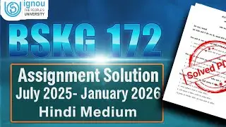 BSKG 172 Assignment Solution Hindi | bskg 172 solved assignment 2025-26