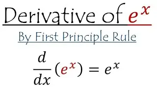 Derivative of e^x by first principle rule | Derivative of e power x