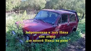 Заброшенная в лесу Нива, как донор для нашей Нивы на раме.