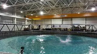 Double Arching Wave Splash In a Wave Tank