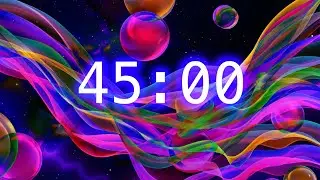 45-Minute Abstract Classroom Timer | Color Flow Countdown for Focus and Relaxation